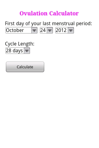 Free Ovulation Calculator App Home